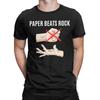 Paper Beats Rock T Shirt Beach Rock Paper Scissors Pure Cotton T Shirts For Male Hipster Tshirt ShortSleeve Vintage Clothes