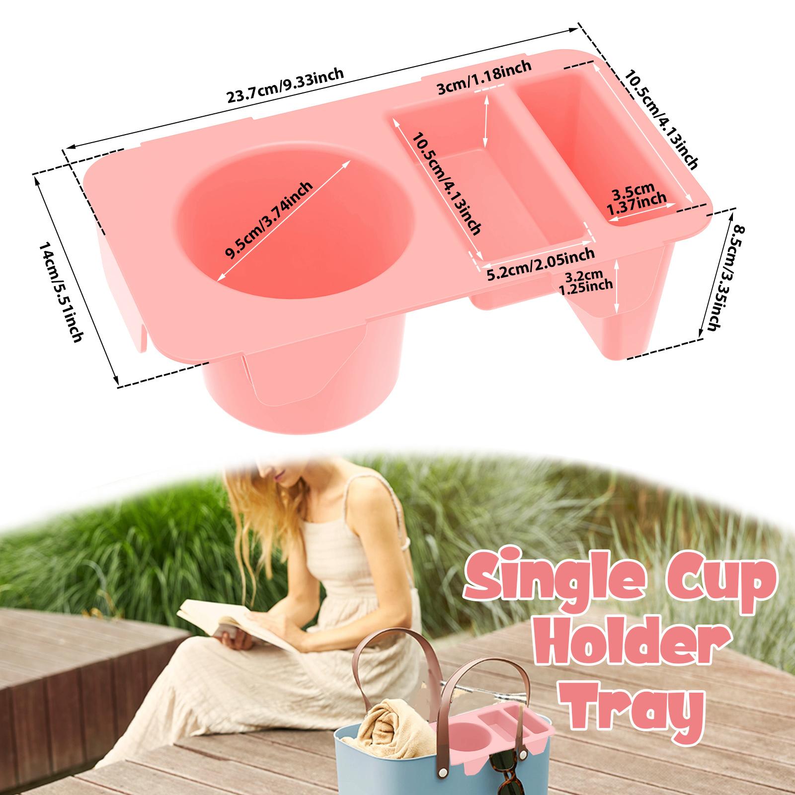 

Topper Tray Accessory PP Cup and Phone Holder Tray Medium Tote Bag Universal Topper Cup Holder Tray for Beach Pool Picnic Travel