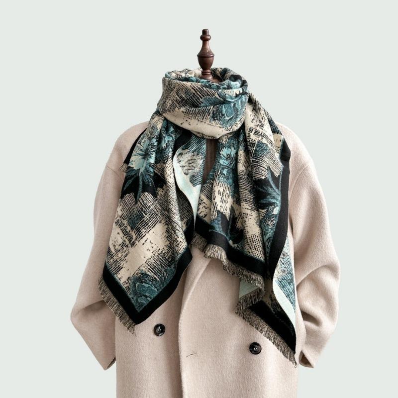 Scarf Women's New Fashion Double-sided Versatile Imitation Cashmere Scarf Xinjiang Xizang Travel High-end Warm Shawl