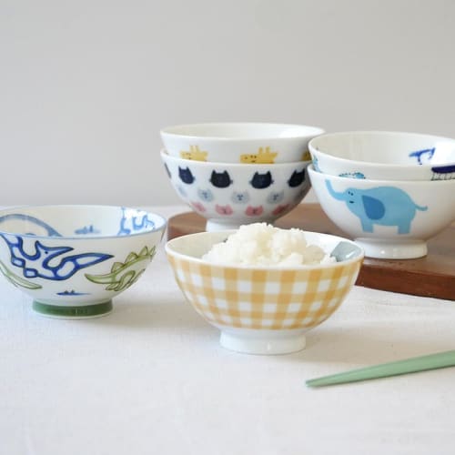 EAST table Children's Rice Bowl, KIDS Animal Giraffe Design, 205cc, Made in Japan, Microwave and Dishwasher Safe, 13-011-01