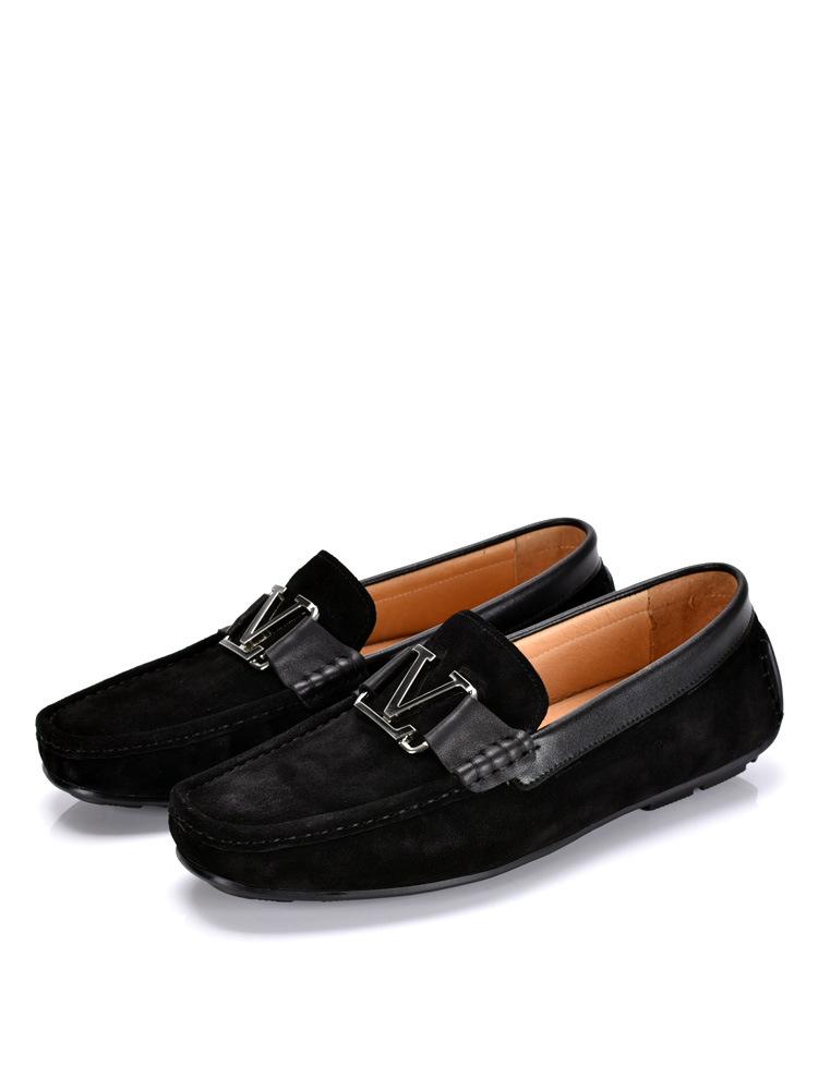 

Европейские туфли-лодочки из матовой кожи для мужчин Doudou, модные дышащие туфли для вождения с рукавами для ног, мужская обувь 44 чёрный