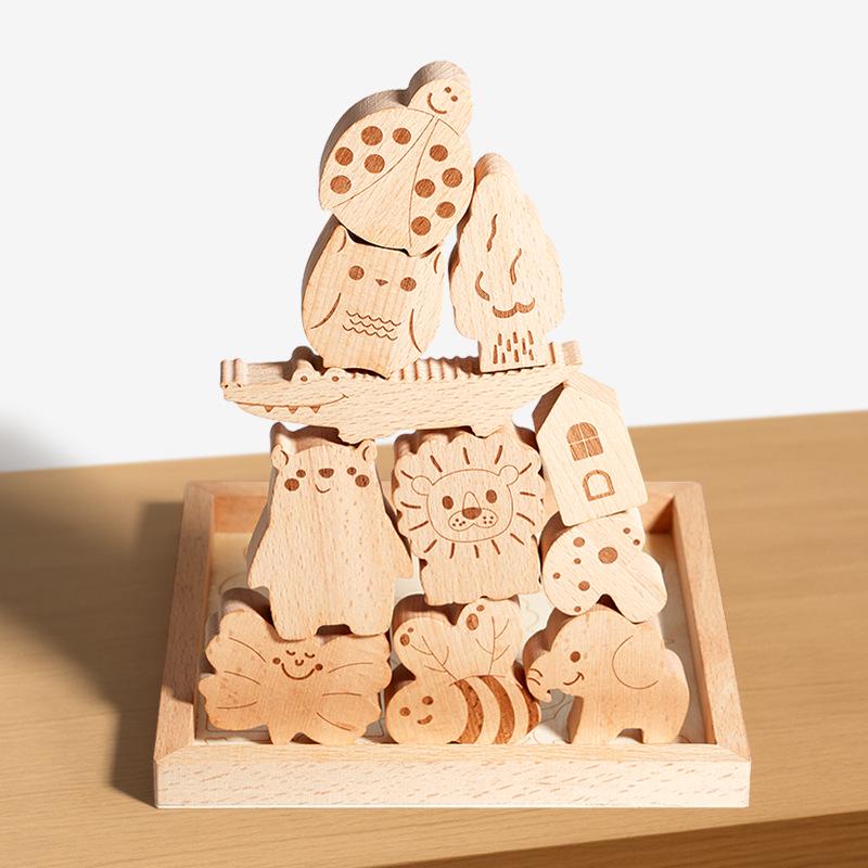 Montessori Wooden Beaded Toy for Early Education - Large Stringing Beads for Baby Training 1