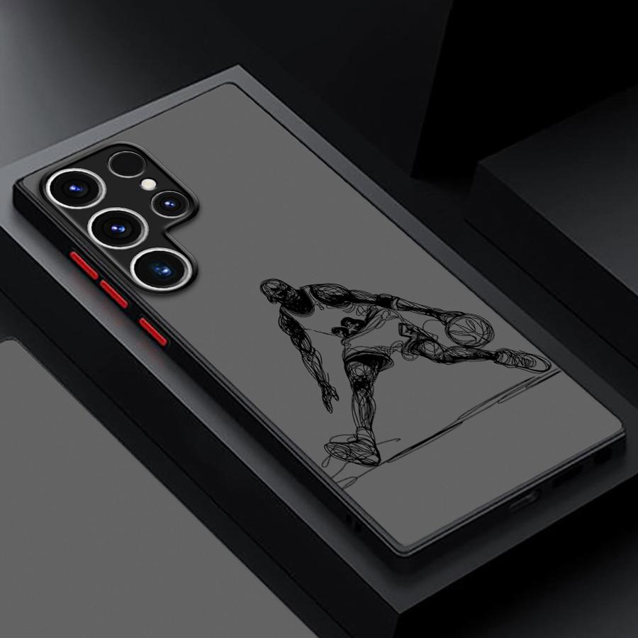Cartoon Basketball Star Sports Case for Samsung Galaxy S23 Ultra S20 S24 S25 S21 FE S10 S21 5G S9 Plus S22 Plus Black Edge Shell