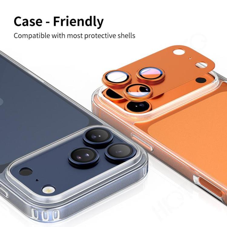 5Pcs Armor Full-Coverage Frosted Metal Camera Lens Ring Film For iPhone 17 Pro Max,9H Anti-Scratch HD Lens Protector