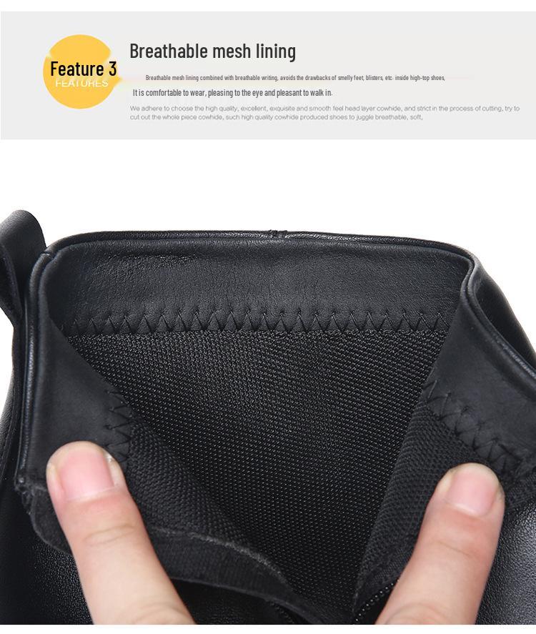 Martin 2025 Herren Atmungsaktive Vielseitige Leder High-Top Stiefel - Formell/Casual Echtleder mit Samtfutter