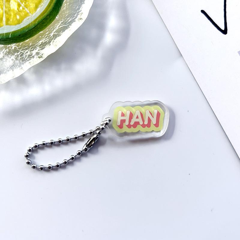 Stray Kids ROCK-STAR Album Member Name Tag Acrylic Keychain Cute Colorful Typography Bag Pendant Kpop Idol Fan Support Collectible Keyring