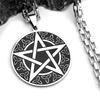 Fünfzackstern Hexerei Symbol Anhänger Edelstahl Farbe Schmuck Damen Herren Mode Amulett Halskette Armband Zubehör