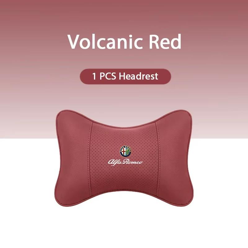 

2026 Hot Sticker 1Pcs Car Headrest Auto Breathable Seat Neck Pillow Accessories For Alfa Romeo Giulia Stelvio Giulietta 156 159 красный