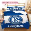 Custom Name FC Schalke 04 Pattern Bedding Quilt Set  Home Decoration  Gift (1 * duvet cover + 2 * pillowcase  without core)