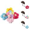 Charming Pet Wig Accessories Including Brown Bob Wig And Vibrant Flower Clips For Dogs And Cats