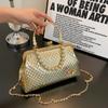 Luxury Designer Women White Shoulder Bags Gold Silver Crossbody Bags Pearl Evening Clutch Chain Shell Clip Party Handbags