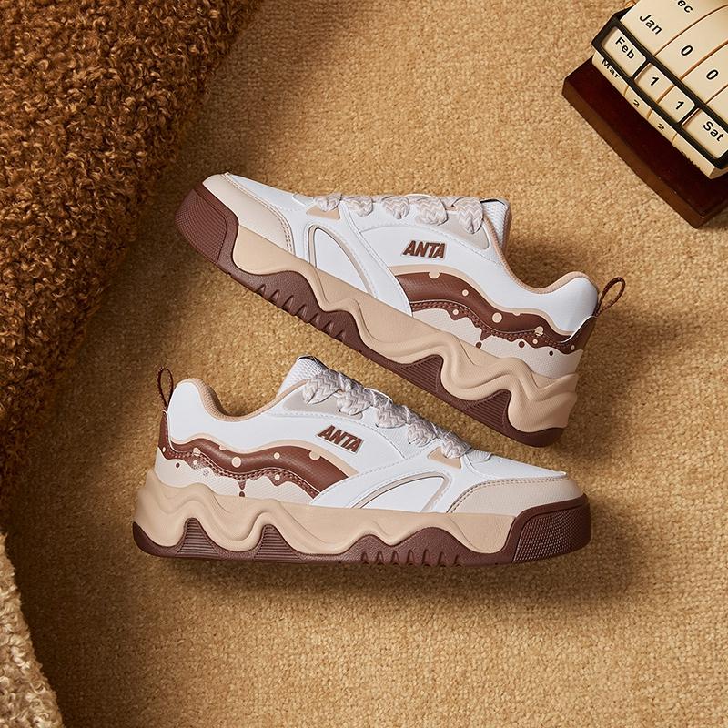 Anta Comfortable Versatile Non-Slip Durable Low-Top Kids Skate Shoes Kids Sneakers White Gray A22448001-3