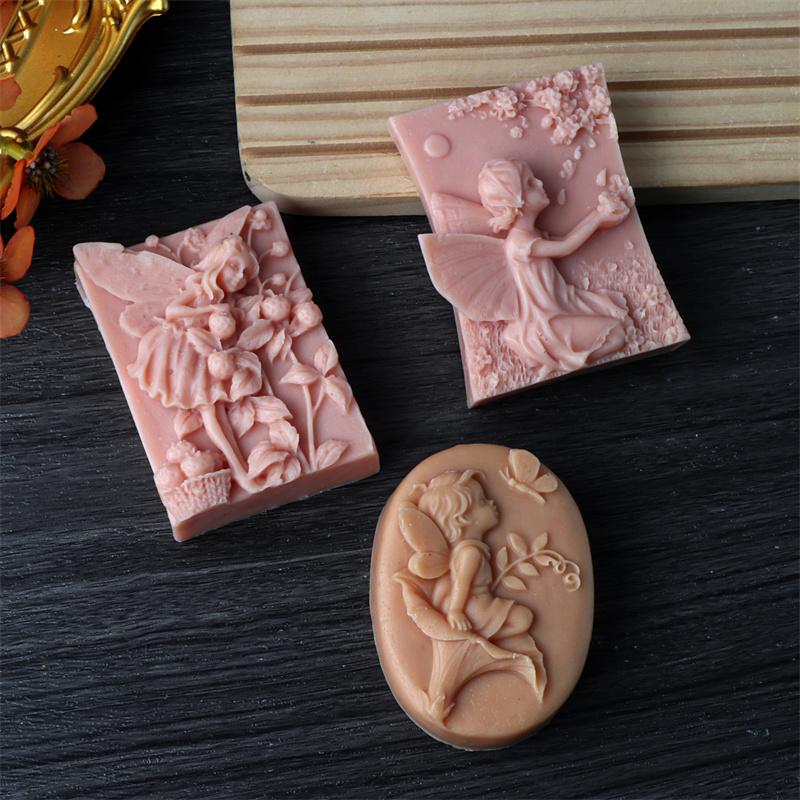 Flower Fairy Soap Mold Butterfly Fairy Spirit Silicone Mold DIY Handmade Soap Bath Bomb Plaster Resin Molds
