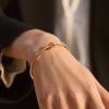 Minimalist Winding Knot Design Hollow Circle Open Electroplated Gold Metal Bangle Bracelet