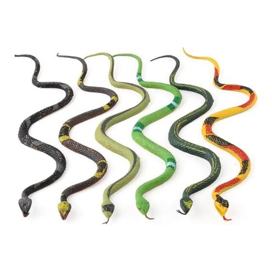 KALOLINNA Snake Toy Set of 6 Realistic Rubber Snake Toy Rubber Real Prank Goods for Cats and Birds