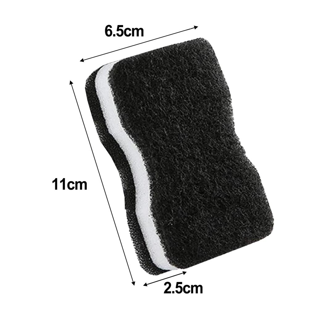 5PCS Sponge Rub Black Dish Sponge Scouring Pad Kitchen Cleaning Sponge Wiping Loofah Household Merchandises Cleaning Brushes