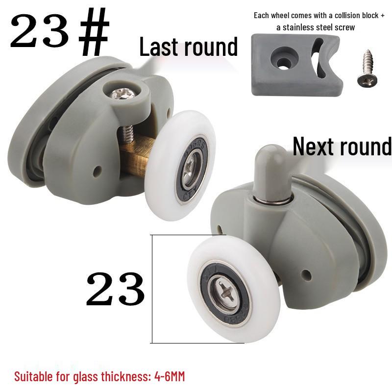 Shower Room Double Wheel Sliding Door Roller Set for Arc Glass Doors
