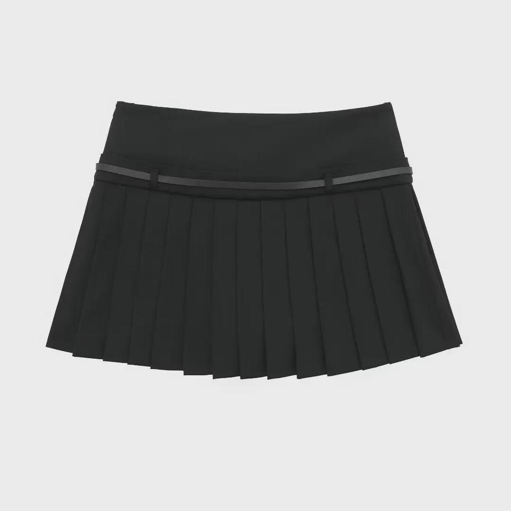 2024 Frühling Damen Street Fashion Niedrige Taille Plissee Rock Hose