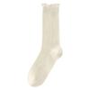 1 Pair White Color Simplicity Calf Sock for Girls Summer Thin Hollow Korean Fashion Pile Loose Sock Soft Cotton Fashion Sock