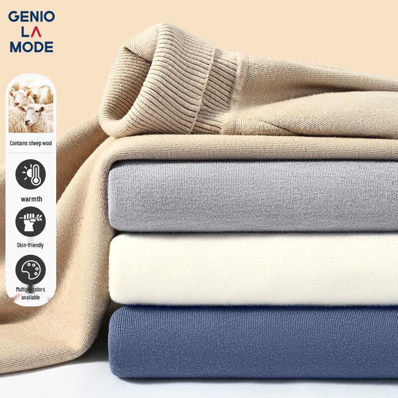 GENIOLAMODE Men's Winter Turtleneck Thermal Knit Sweater