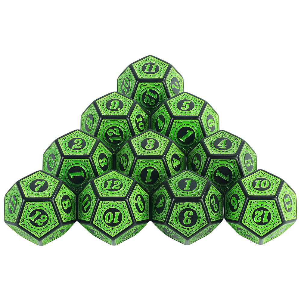 12 Sided Polyhedral Dice 10pcs D12 Dice Set for Dice Game DND TRPG Funny Party Board Game