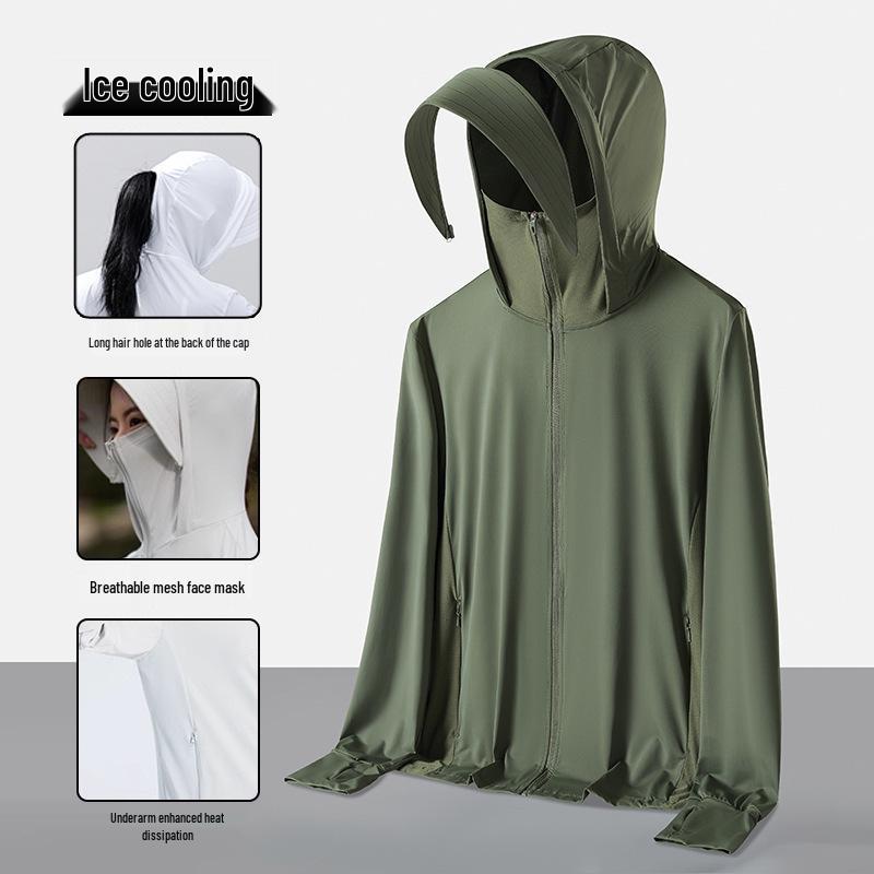 Moletom com Capuz de Proteção Solar de Nylon UPF50+: Design Personalizável Disponível.