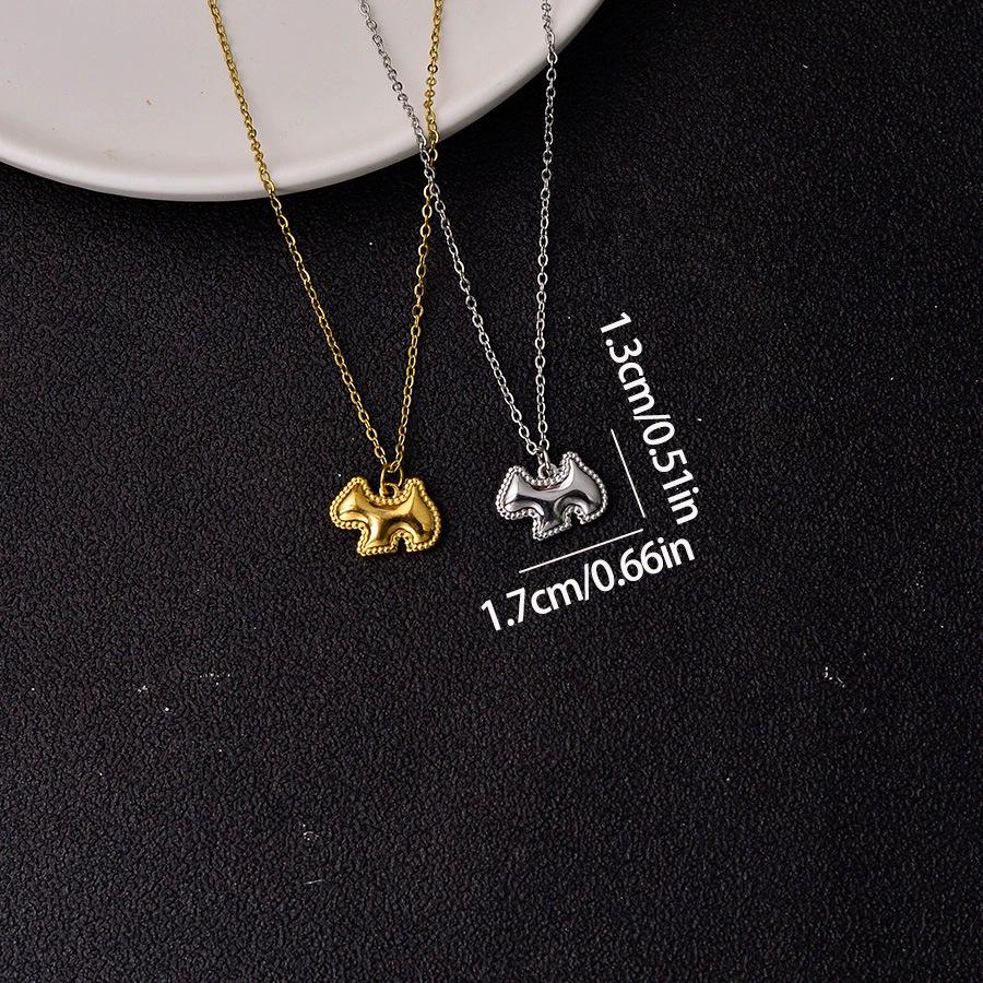 18K Gold Stainless Steel Puppy Necklace - Cute & Exquisite Women's Clavicle Chain, Non-Fading.
