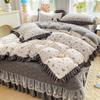 Class A Maternal Infant Grade Bed Cover 4-Pcs Set Of Thickened Padded Sheets 3-Pcs Set Of Small Bamboo Cotton Jacquard Quilt Cover Autumn  Winter