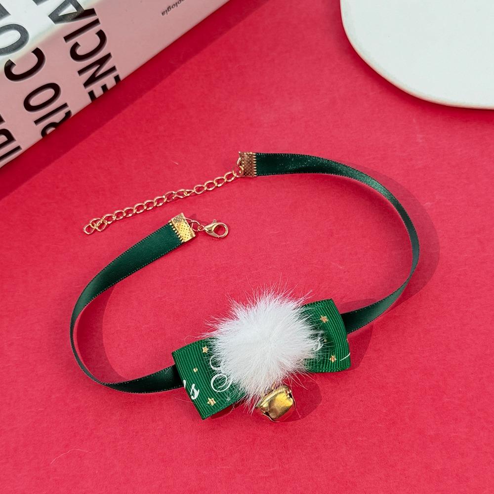 Velvet Bowknot Christmas Choker Plush Xmas Clavicle Chain Jewelry Accessories