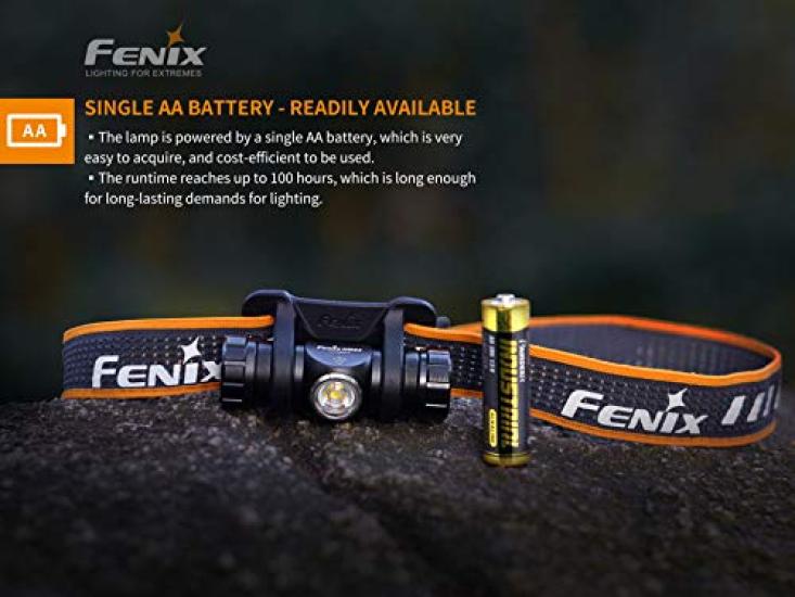 FENIX Light Black 7cm Headlamp Neutral White LED Maximum Brightness 240 Lumens HM23