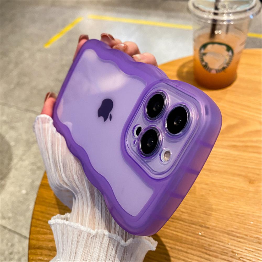 Luxus süße transparente lockige Welle Hülle für Iphone 11 12 13 Pro Max 13pro X Xr Xs 7 8 Plus stoßfeste klare weiche Silikonhülle
