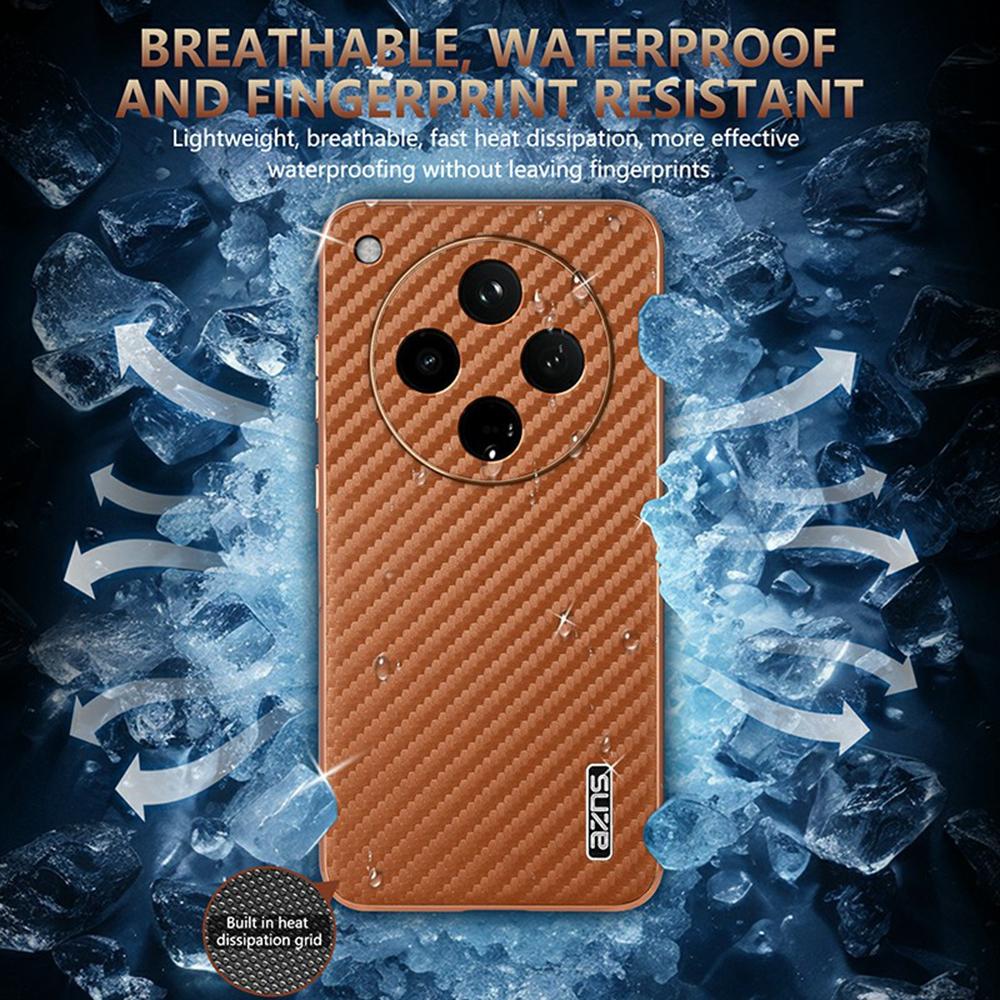 AZNS For Oppo Find X8s+ 5G Case Electroplating Carbon Fiber Texture PU + TPU Phone Cover