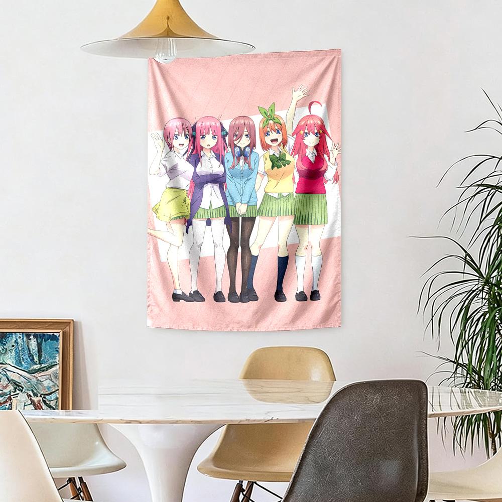 Quintessential Quintuplets Wall Decor Tapestry Art For Pet Memorial Birthdaywedding Party Backdrop Family Gift