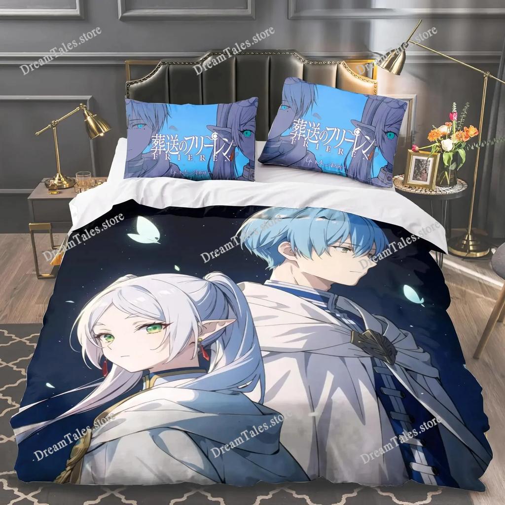 Fashion 3D Print Anime Bed Sheet Frieren Bedding Set Single Twin Full Queen King Size Bed Set Adult Kid Bedroom Duvetcover Sets7