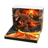 Calendar de birou 2027 cu ceas și lumină LED, Calendar 3D cu pagini rupte, Artă de sculptură în hârtie, Blocnotes, Bloc de notițe, Cadou de Crăciun