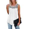 Women Sleeveless Leopard Active Tank Tops Ruffle Loose Tunic Blouse Shirt Vest