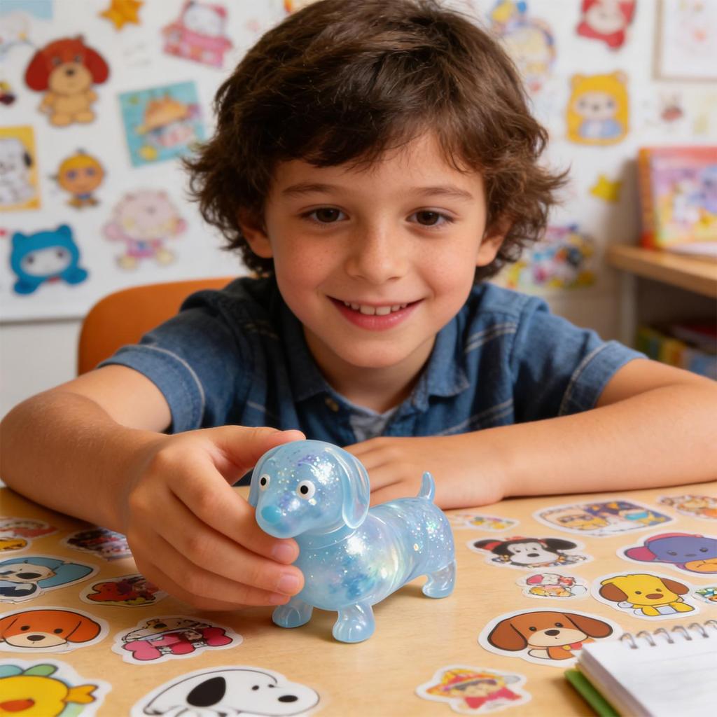 Dackel Quietschespielzeug Quetsch-Sensorik Dackel Fidget Lustiges Dekompressionsspielzeug für Kinder Teenager Junge Erwachsene Büroangestellte Studenten