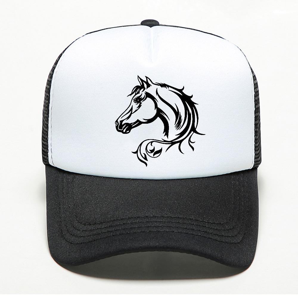Handsome Horse baseball cap Fashion adult Adjustable mesh breathable visor Trucker Hat