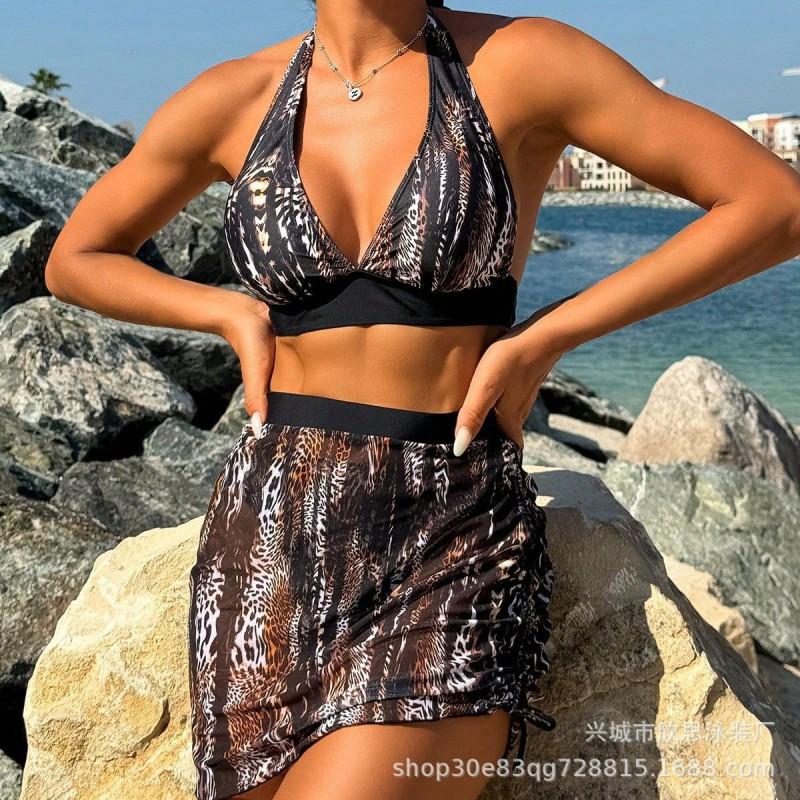 Xinsi Split Three-piece Swimsuit Beach Vacation Suit Sexy Bikini L