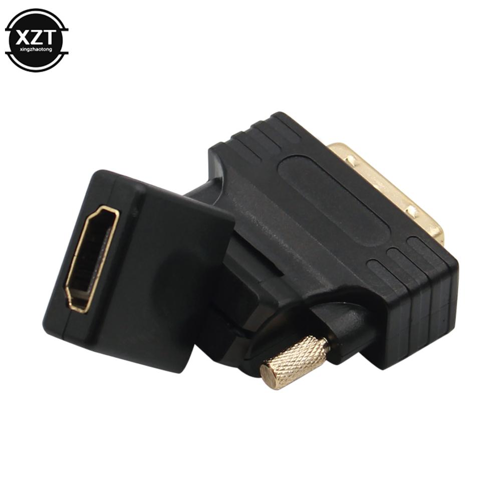 

360 Degree Rotary HDMI-compatible to DVI 24+1 Adapter Female to Male HDTV Converter Adaptor for PC PS3 Projector TV Box CN