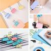 120-Piece Metal Long-Tail Clip Set in Colored Square Box - Office Stationery