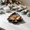 Wooden Candy Holder for Christmas Tree Serving Tray, Nut Dish, Xmas Tree‑Shaped Snack Storage Natural Wood Ornament Bowl Plate, Decorative Tabletop