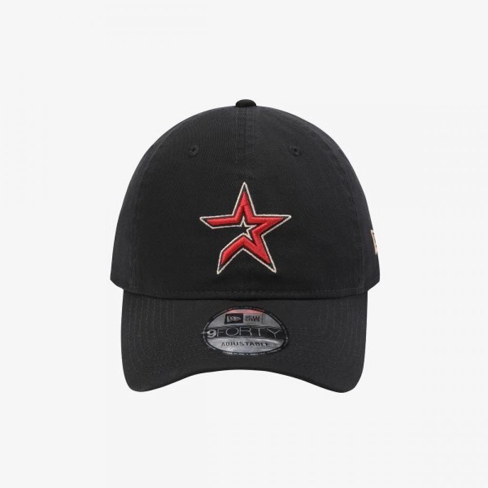 New Era Black Unstructured Ballcap Houston Astros Cooperstown