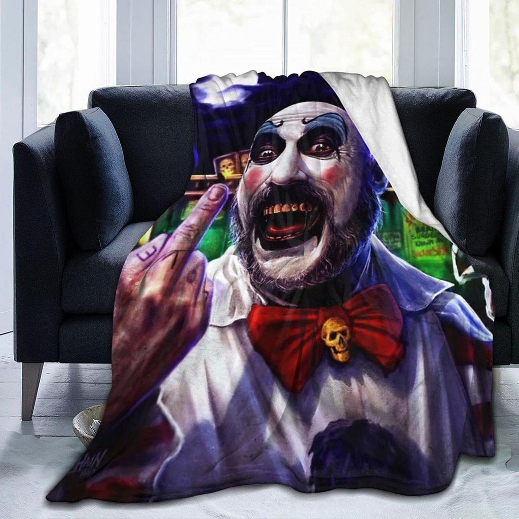 Manta de película de terror, manta de franela súper suave, ligera, cómoda para sofá, divertida manta navideña