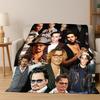 Hübscher Johnny Depp Star Flanelldecke Weiche Warme Decke Überwurfdecke für Schlafzimmer Wohnzimmer Bett Reise Picknick Geschenk Kind