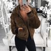 Winter Autumn Hooded Cropped Coats and Jackets Fluffy Fleece Jackets Faux Fur Coat Warm Outwear Clothing