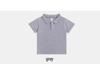 2025 Kids' Elastic Cotton Polo T-Shirts: Summer Short-Sleeve Solid Colors for Boys & Girls, Small & Medium Sizes.