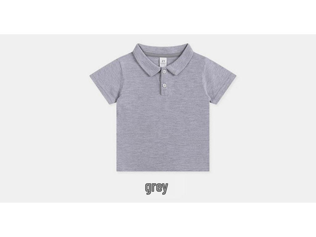 2025 Kids' Elastic Cotton Polo T-Shirts: Summer Short-Sleeve Solid Colors for Boys & Girls, Small & Medium Sizes.