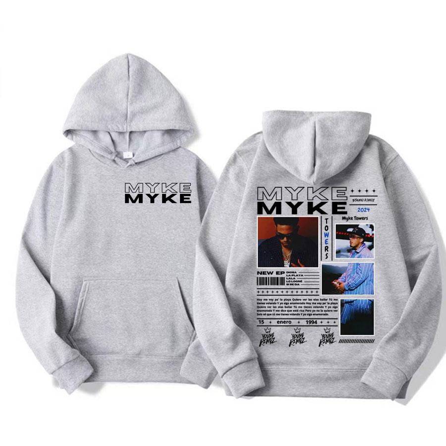 

Rapper Myke Towers Album Cover Graphic Sweatshirt Men s Harajuku Hip Hop Hoodies Unisex Casual Fleece Pullover Hoodie Streetwear 3XL