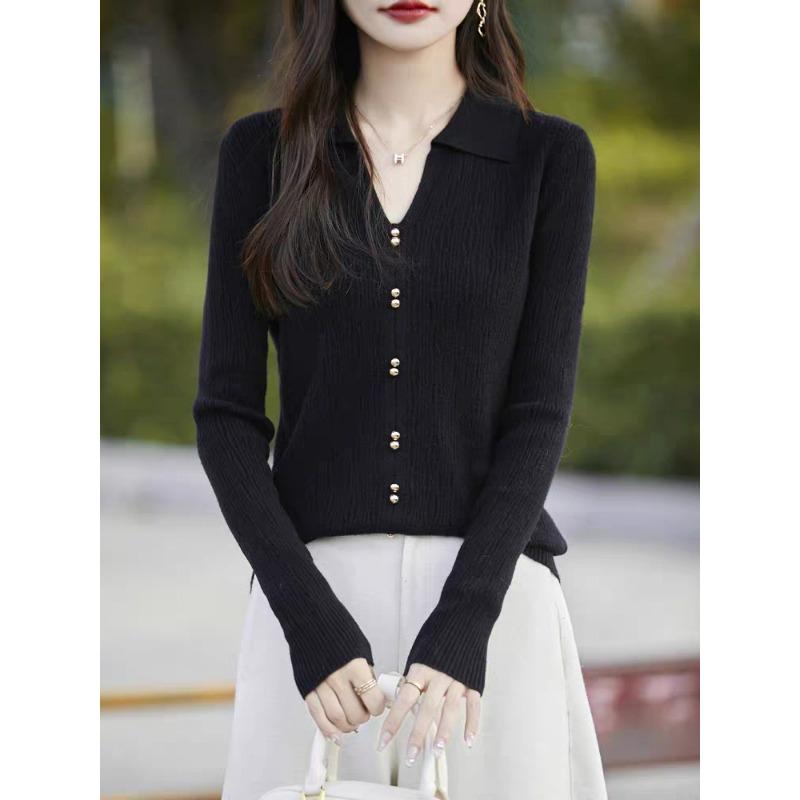 

Autumn Winter Polo-neck Simple All-match Bottomed Sweater Women Casual Fashion Solid Pullover Knitting Top onesize чёрный